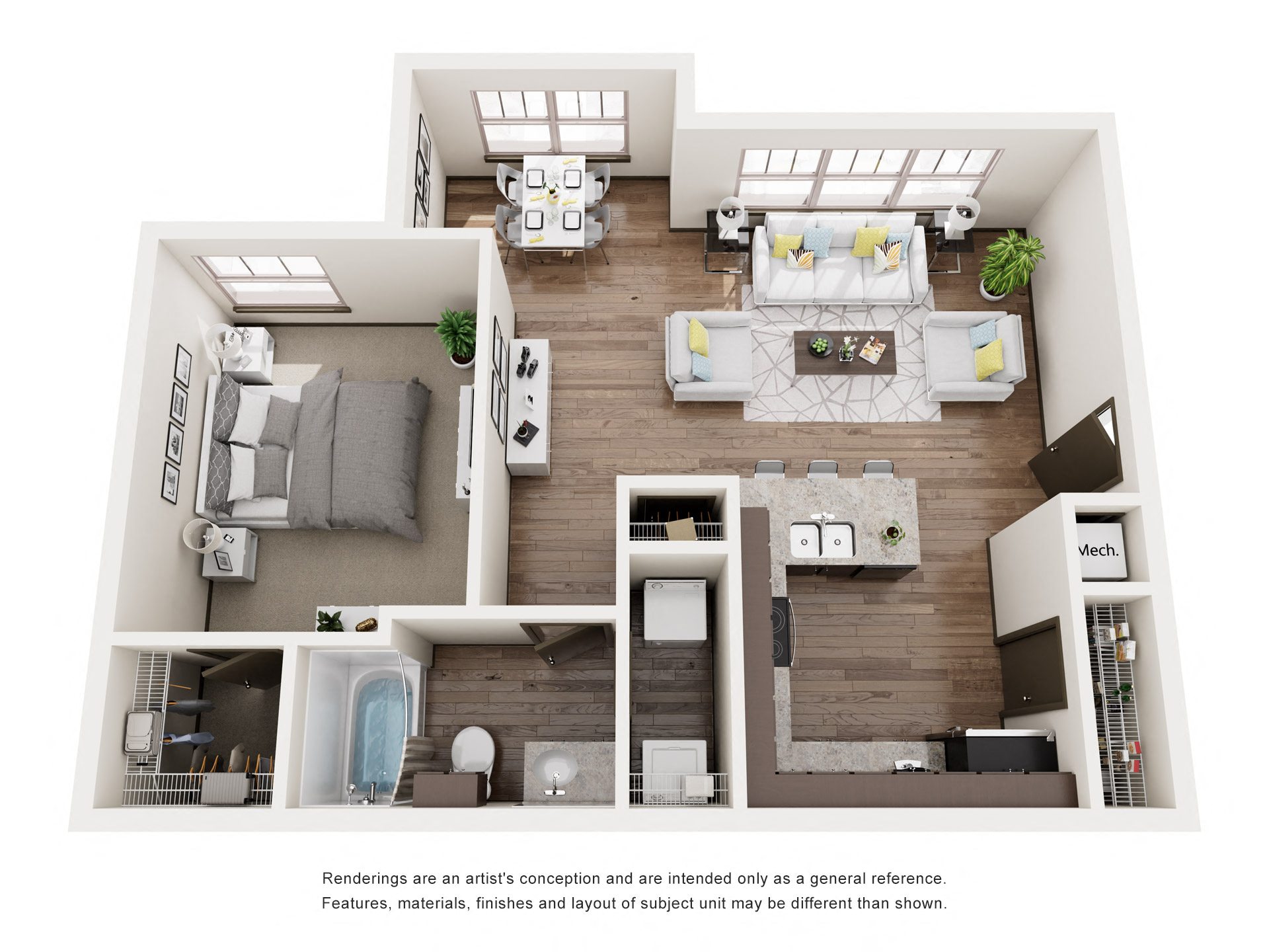 A2_OneBedroom floor plan